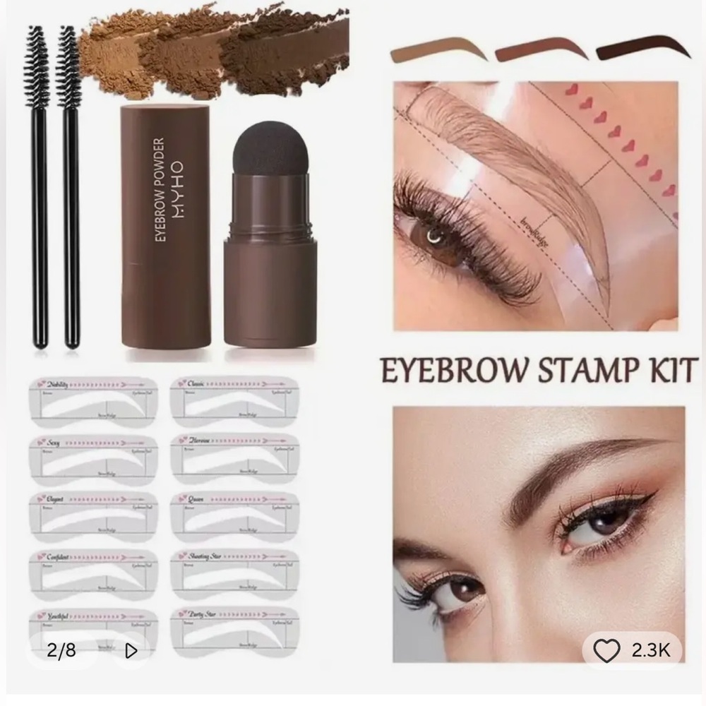 Never Used. One Step Eyebrow Stamp Shaping Kit (Light brown)